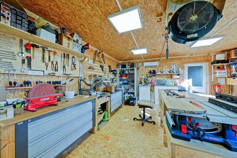 clock workshop with tools 